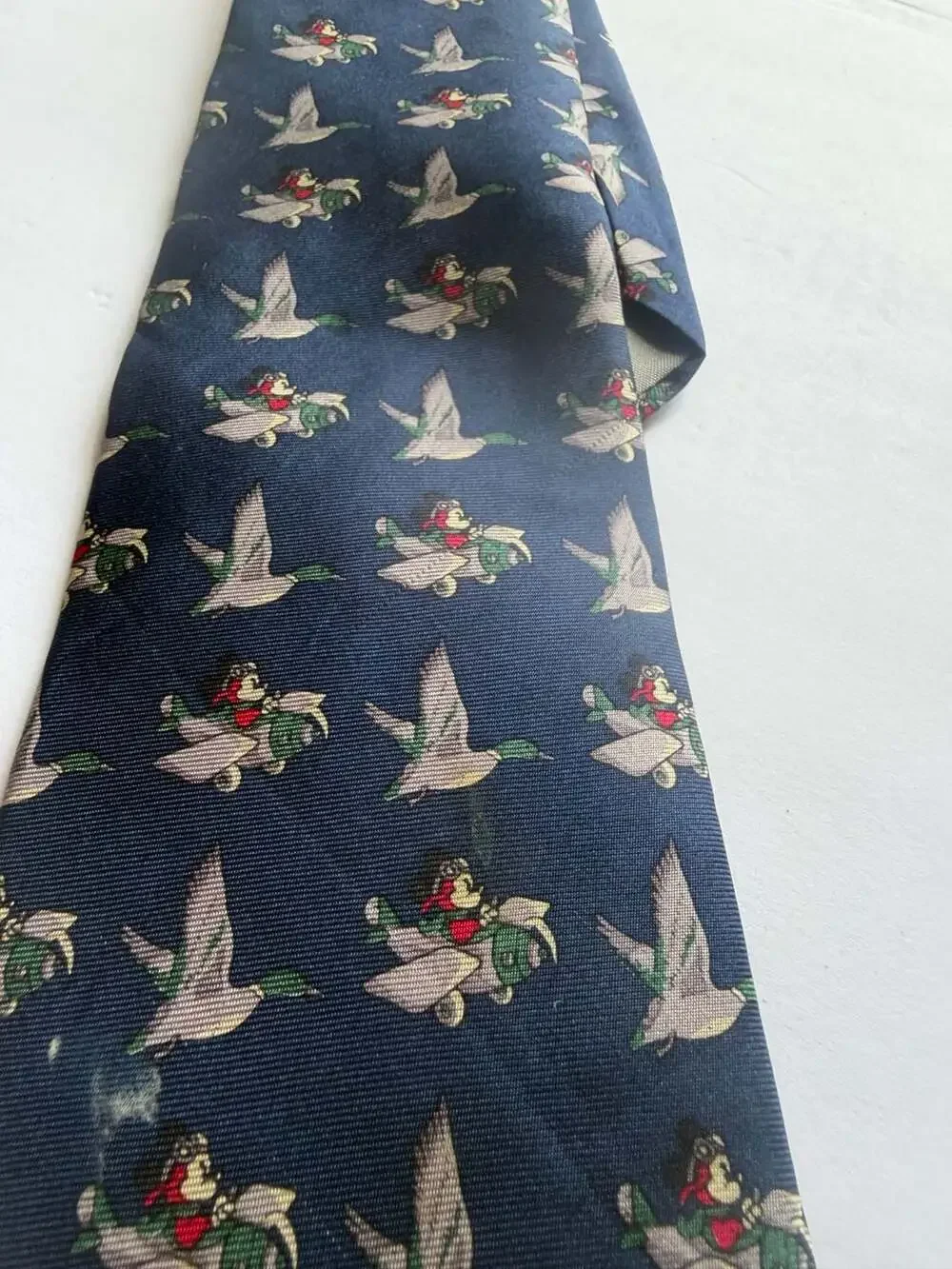 Vintage Balancine Presents The Tie Works Disney Mickey Mouse and Duck Print Silk